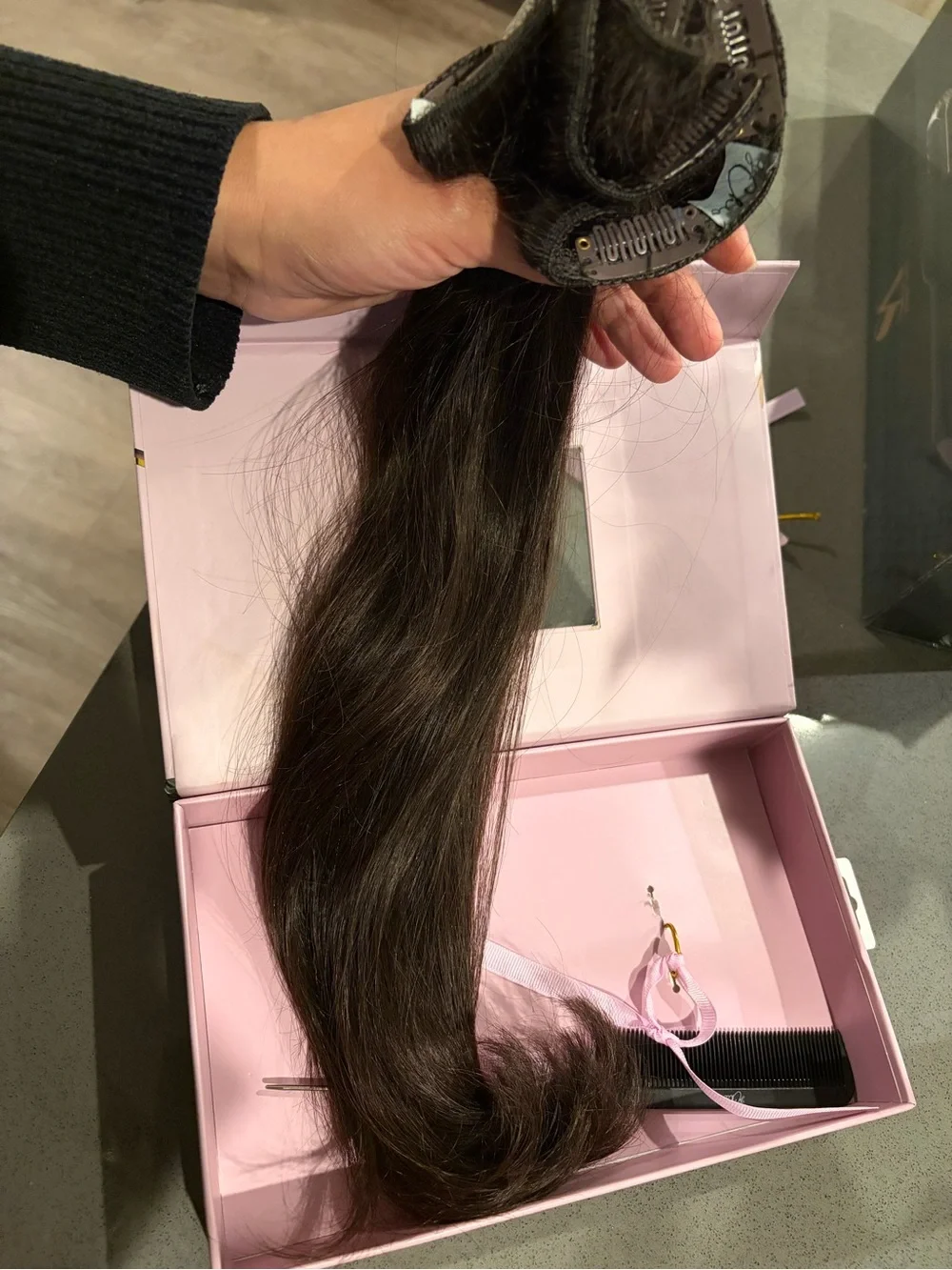 chic Remy Perfect Blend Halo Clip-Ins - Dark Brown